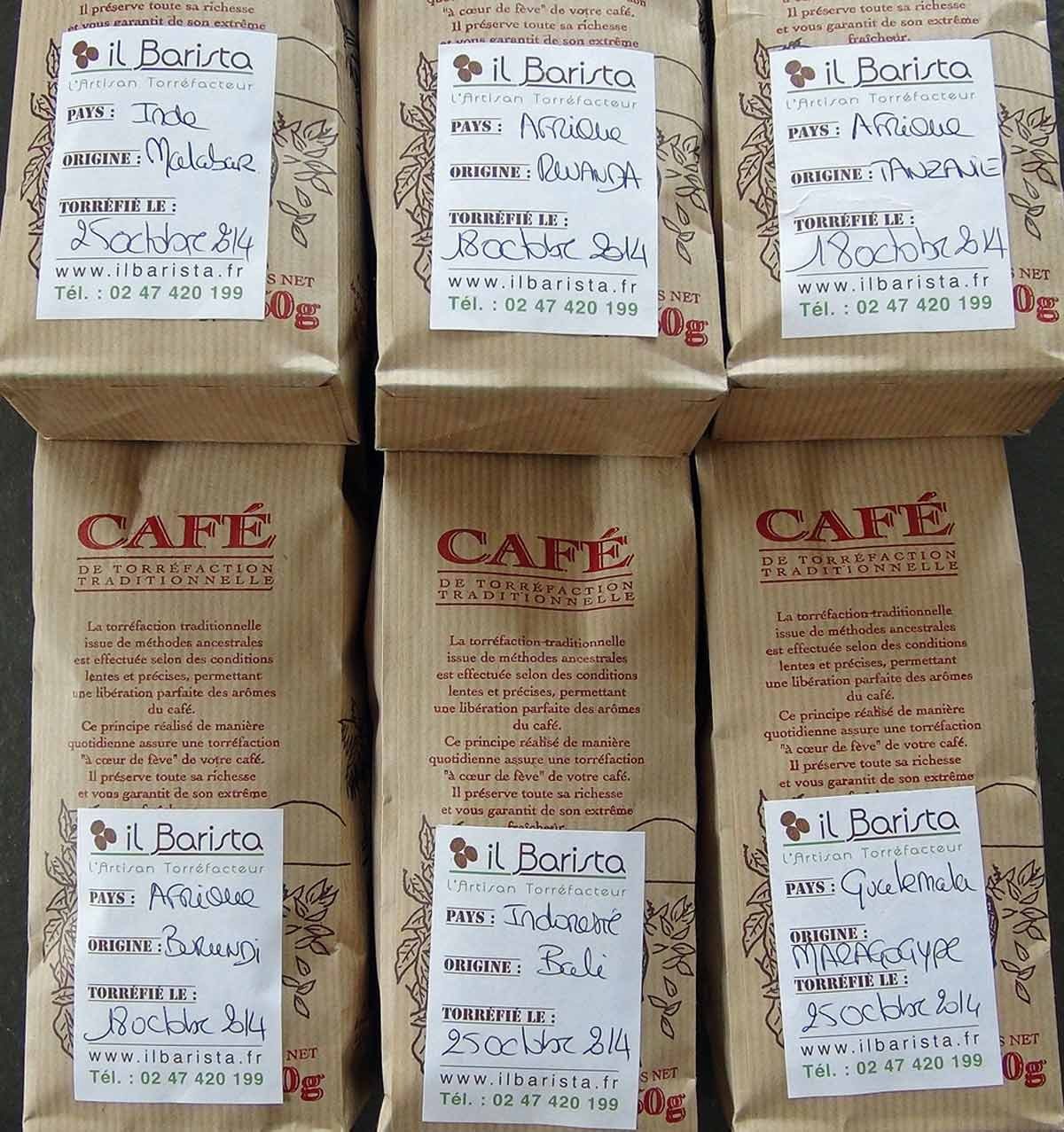 Les six cafés achetés