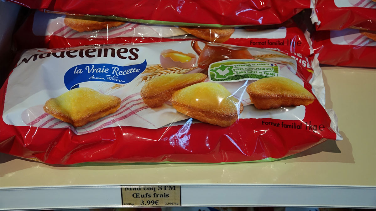 Les "fameuses" Madeleines, sans huile de palme mais au goût d'amande amère synthétique !