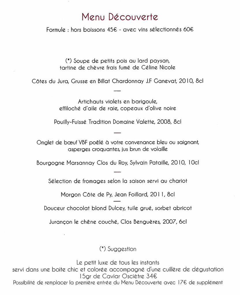 Menu "Découverte"