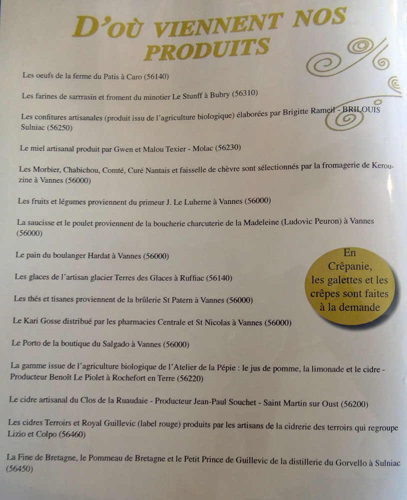 Origine des produits