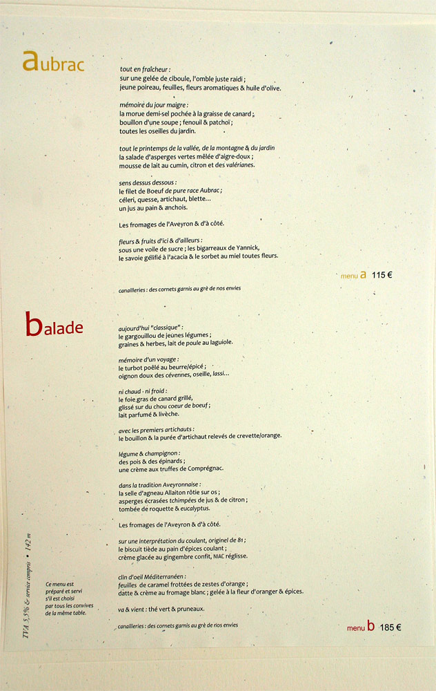 Les menus