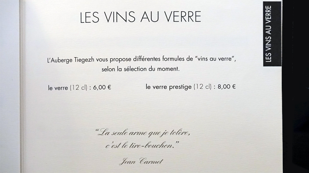 Les vins au verre