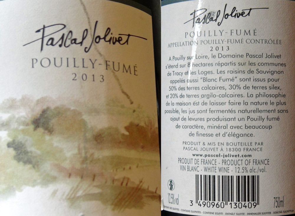 Pouilly-Fumé 2013 Pascal Jolivet