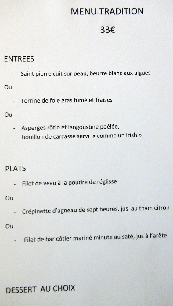 Menu Tradition