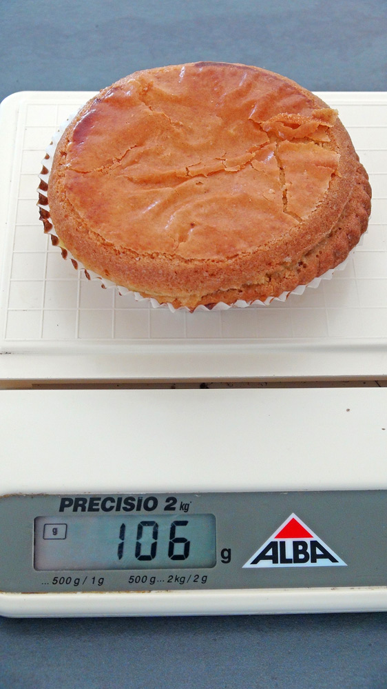 Poids du gâteau basque de l'Atelier des Pains