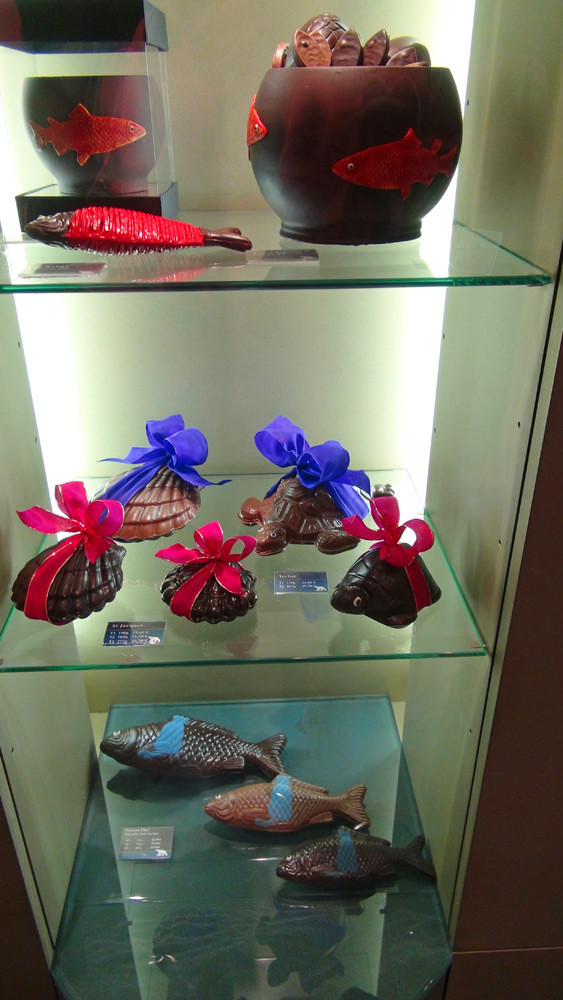 Chocolats de Pâques (Poissons - Aquarium - Saint-Jacques - Tortue)
