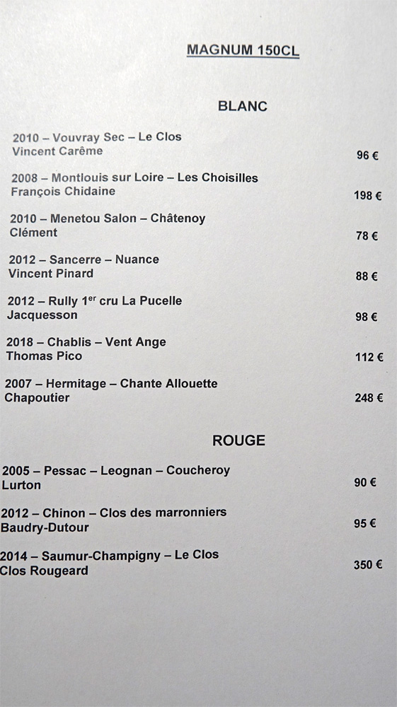 Les magnums de vins blancs et rouges
