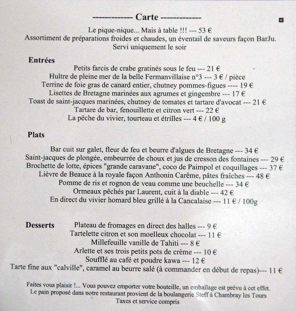 Carte et menu