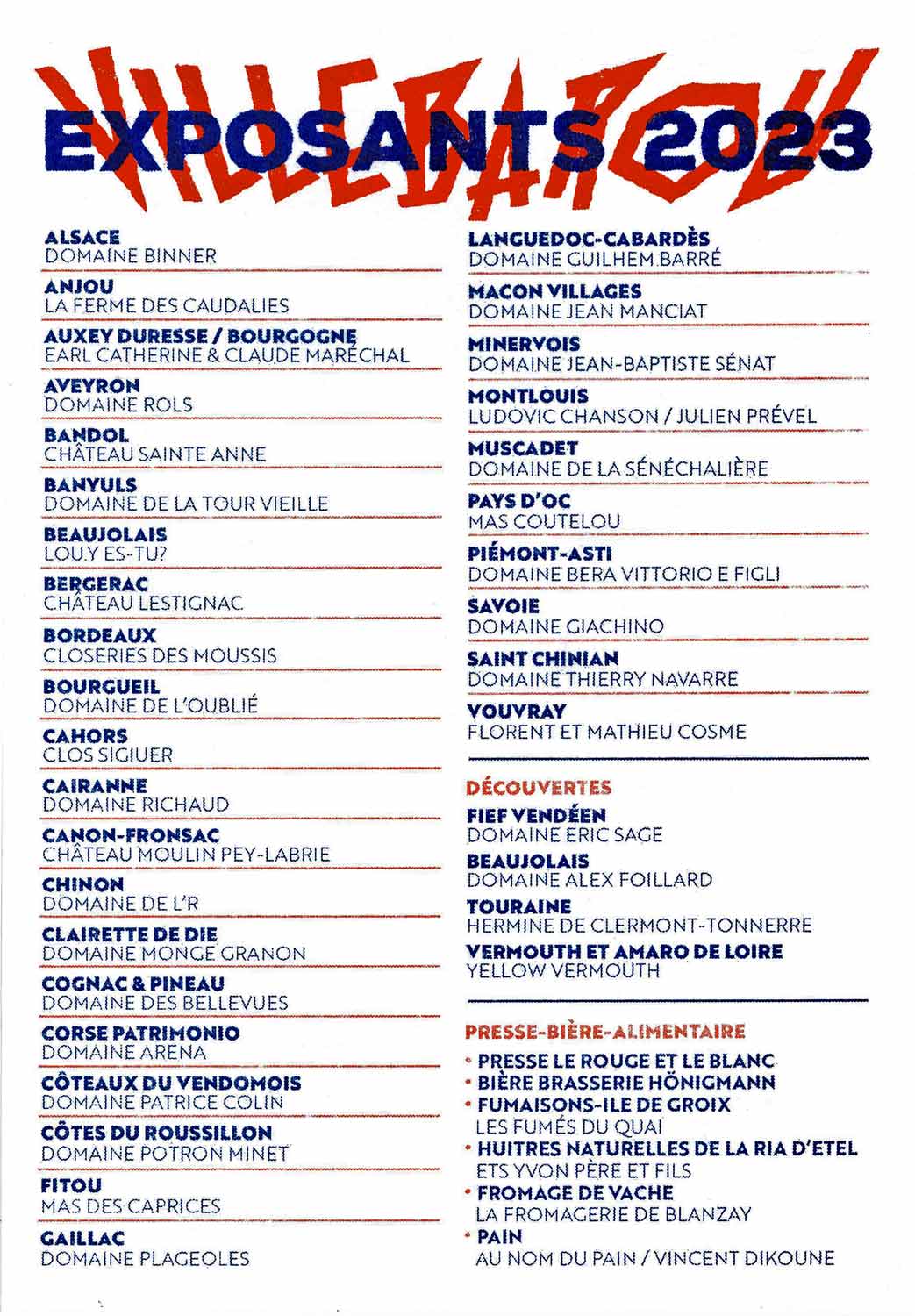 Les exposants