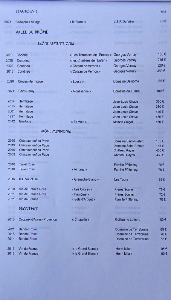 Blancs : Beaujolais - Vallée du Rhône