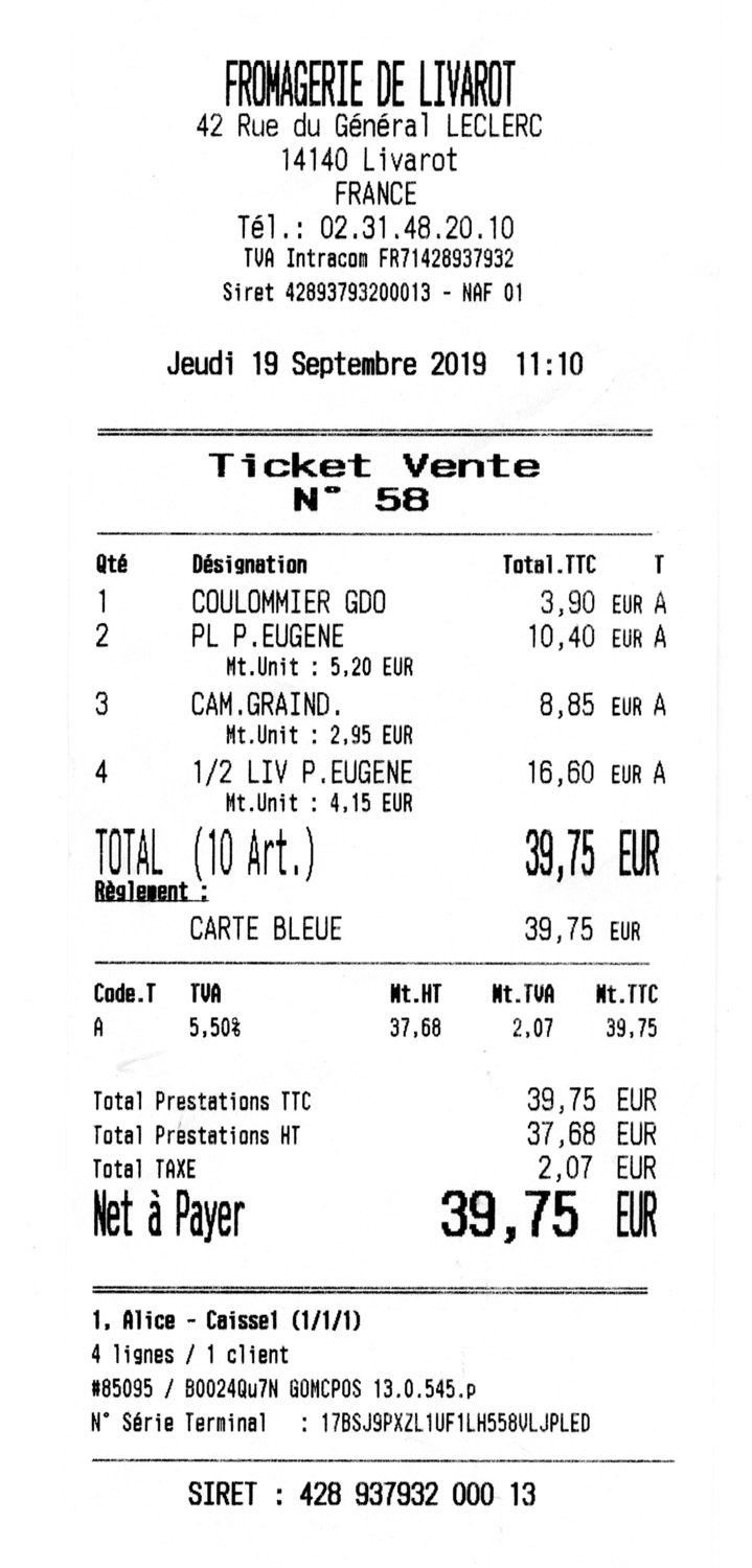 Ticket de caisse