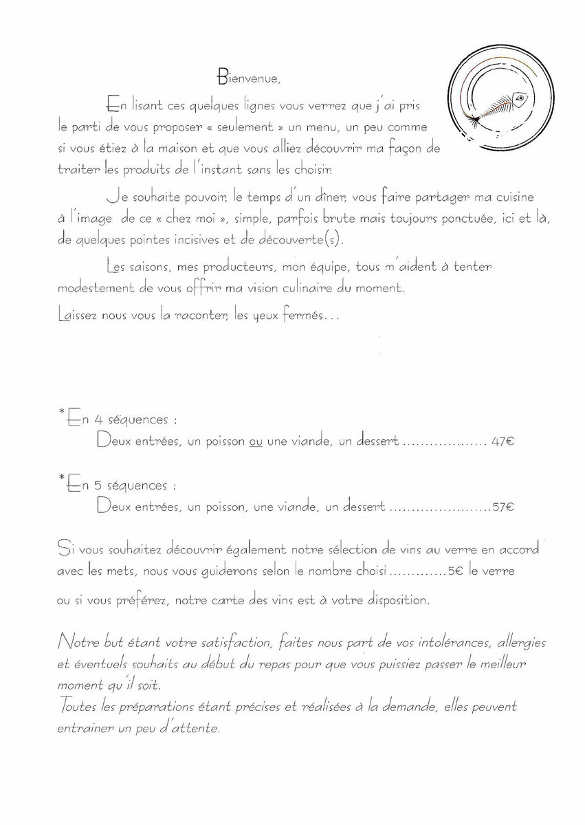 Menus du soir en 4 et 5 séquences