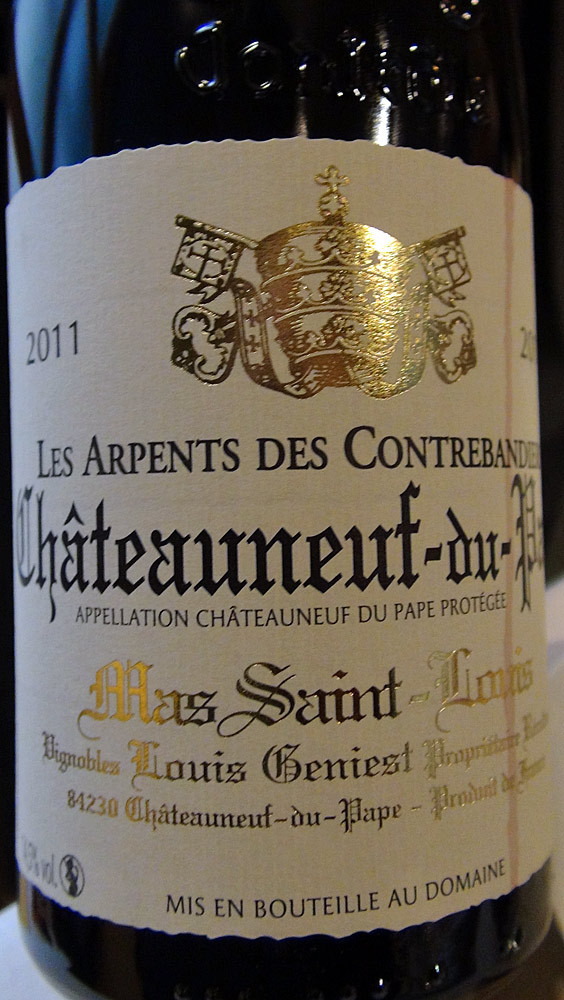 Châteauneuf-du-Pape 2001 du Mas Saint-Louis de Louis Geniest,