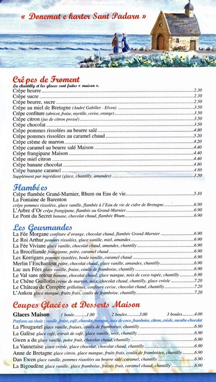 Les crêpes de froment et les glaces