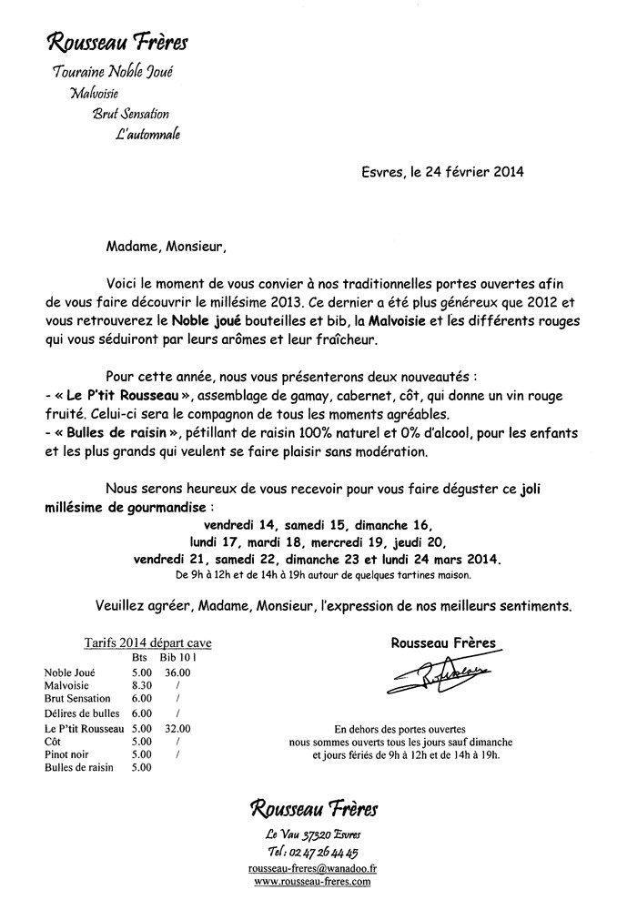 Tarif 2014
