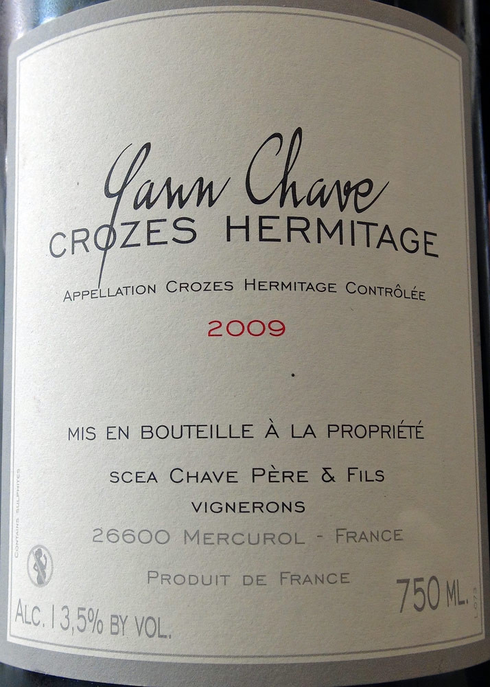 Crozes-Hermitage 2009 - Yann Chave