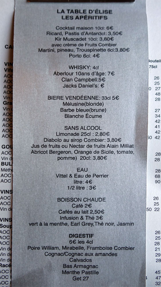 Les apéritifs