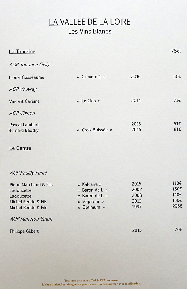 Vins blancs de la Vallée de la Loire, suite et fin