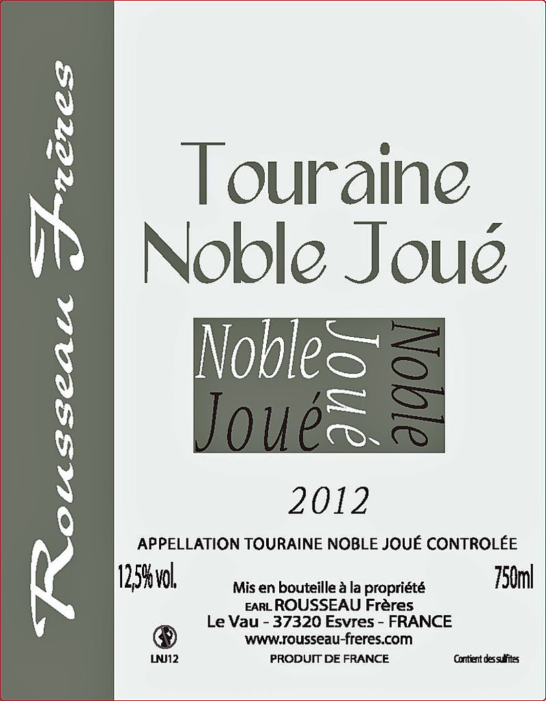 Étiquette Noble-Joué 2012 - Source : site des frères Rousseau