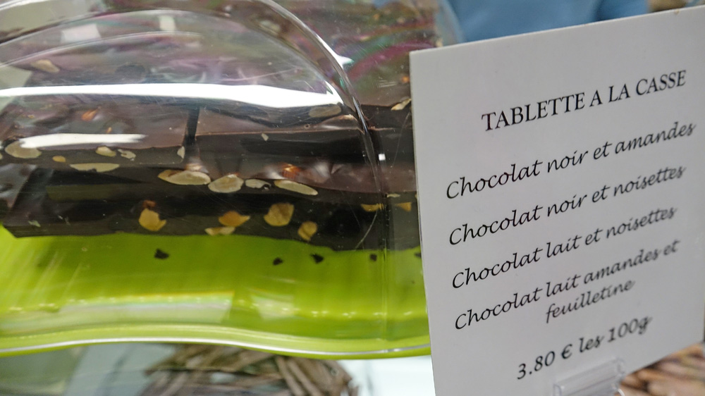 Chocolats en "plaquettes à la casse"