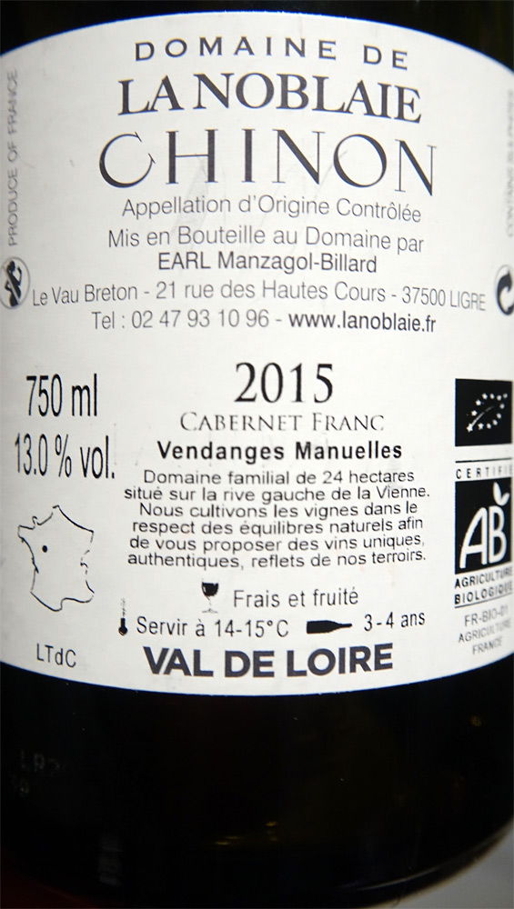 Le Chinon servi au verre