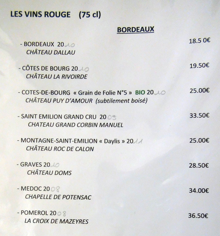 Vins rouges : Bordeaux
