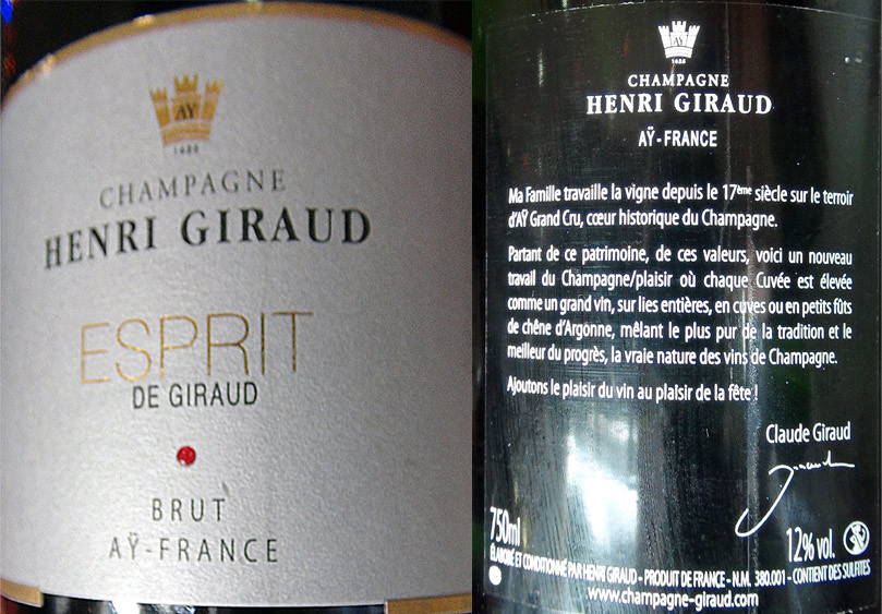 Champagne Henri Giraud "Esprit de Giraud" pour l'apéritif