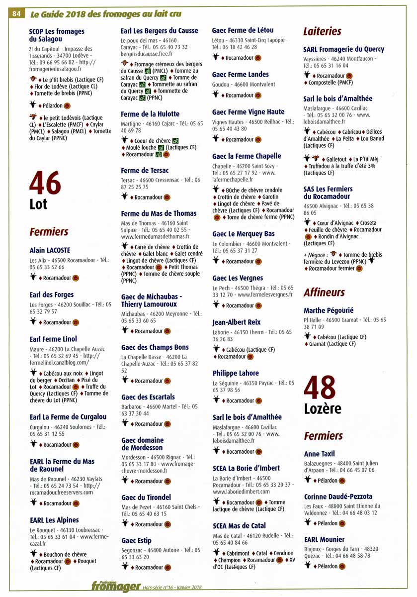 Adresses Lot