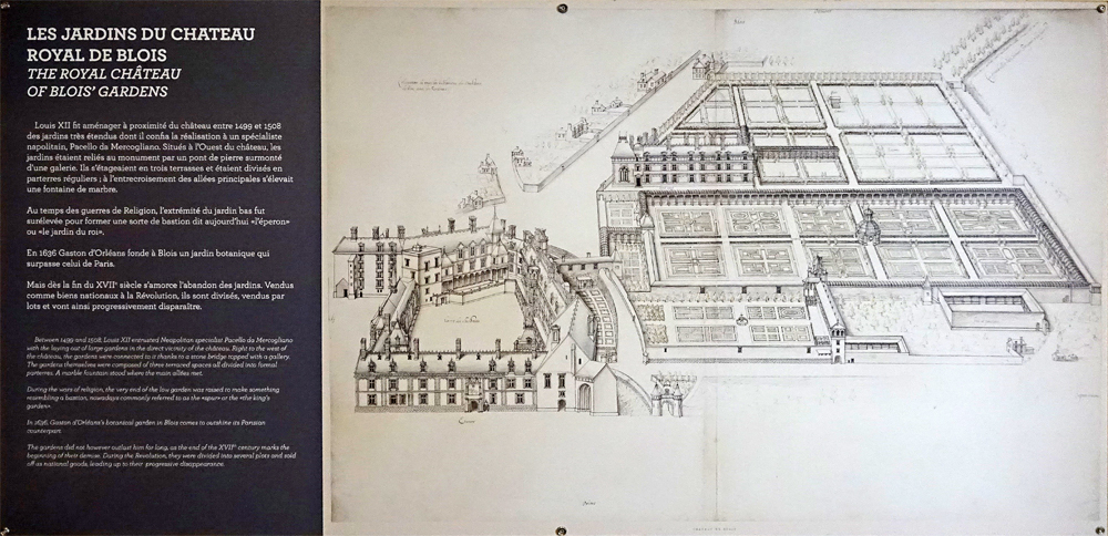 Les jardins du château royal de Blois aménagés à la demande de Louis XII entre 1499 et 1508