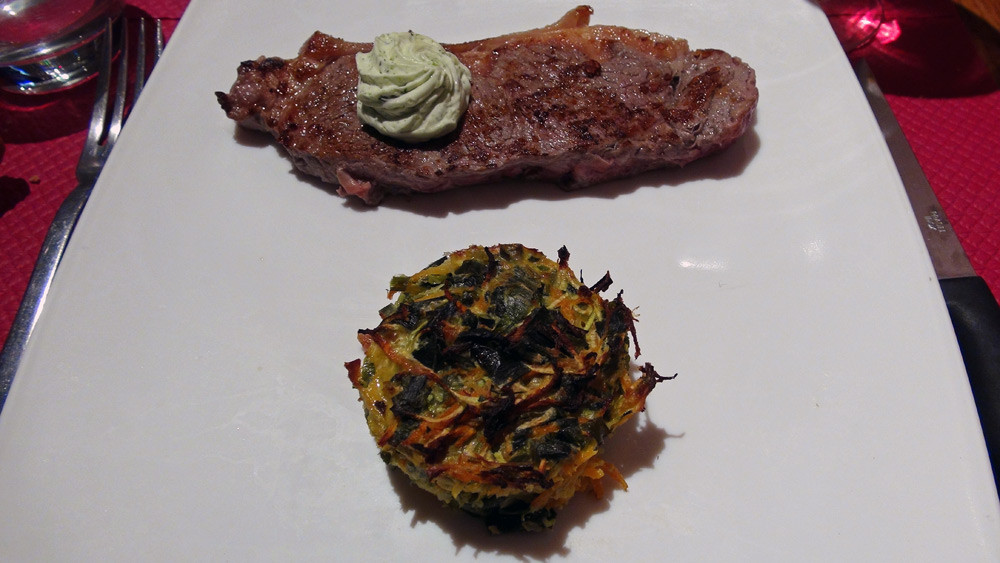 Faux-filet poêlé, beurre Maître d'hôtel