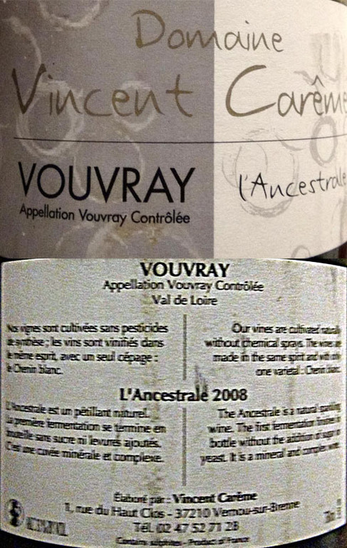 Vouvray pétillant demi-sec "Cuvée Ancestrale" 2008
