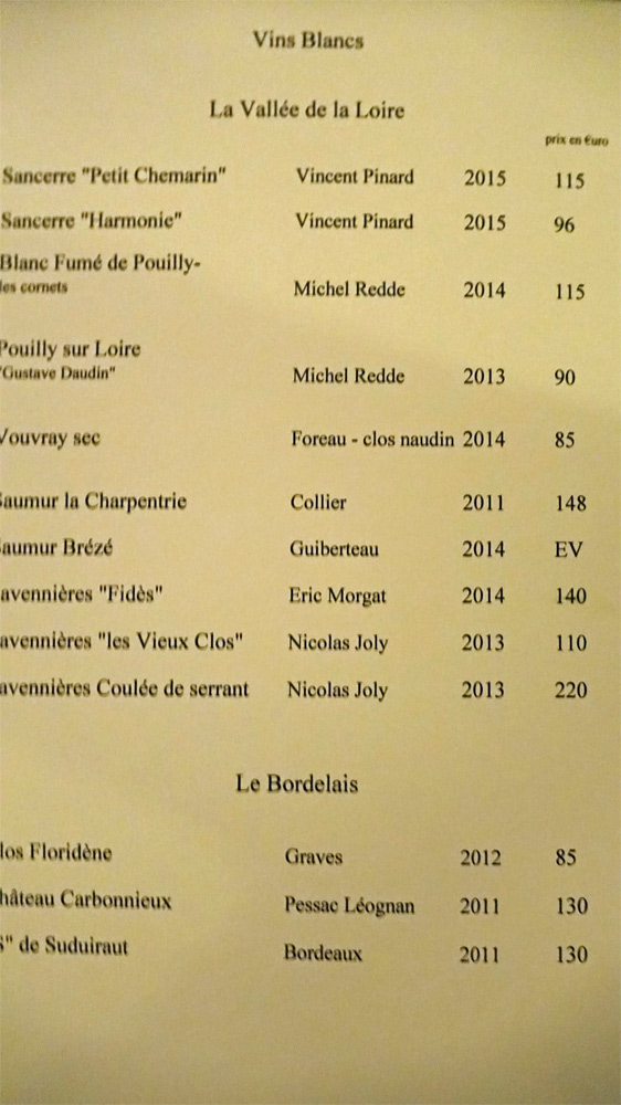 Vins blancs : Vallée de la Loire
