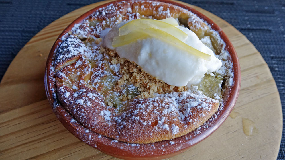 Clafoutis rhubarbe et pommes