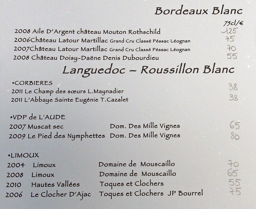 Vins de Bordeaux et du Languedoc-Roussillon blancs