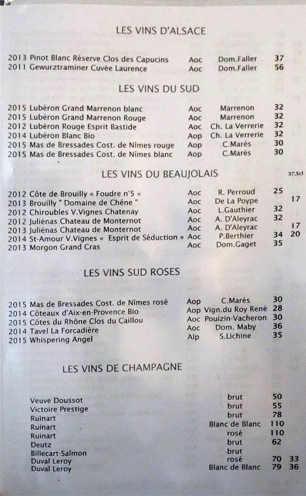 Vins d'Alsace, du Sud, du Beaujolais, de Champagne
