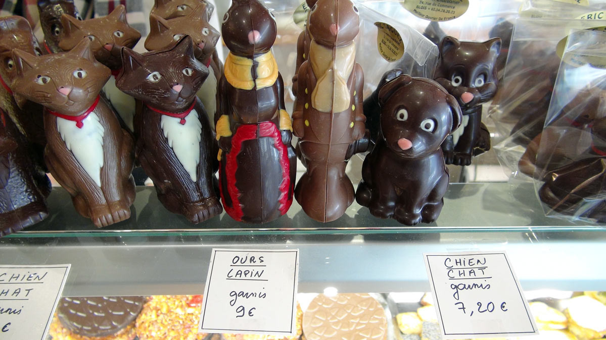 Chocolats de Pâques (Chien, chat, ours et lapin)