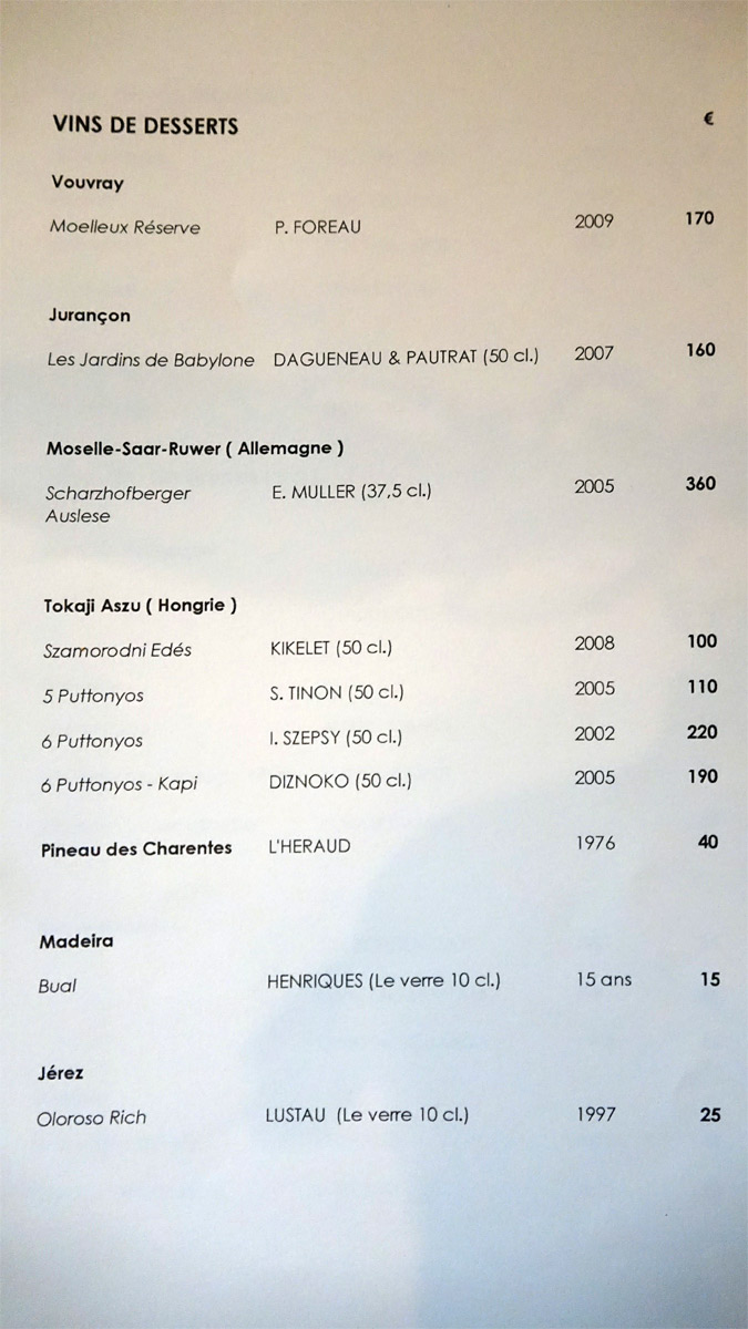Vins de desserts (Vouvray - Jurançon - Allemagne - Hongrie - Pineau des Charentes - Espagne)