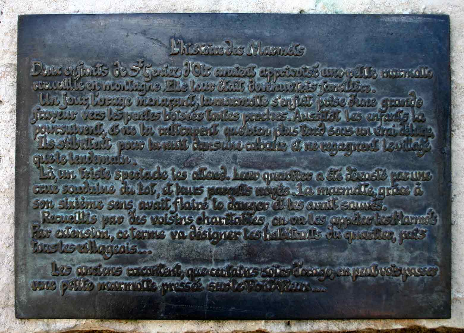 Plaque explicative