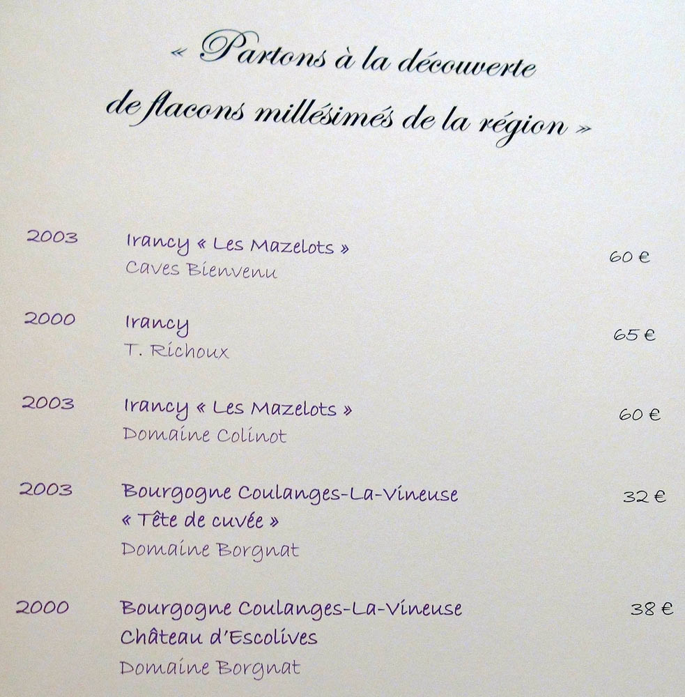 Flacons millésimés de la région
