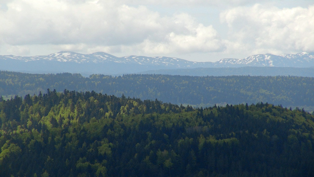 Le massif jurassien vu du pic de l'Aigle