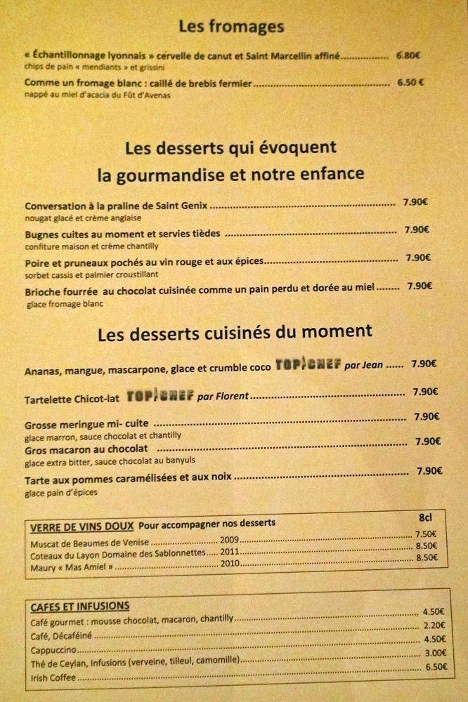 Les desserts