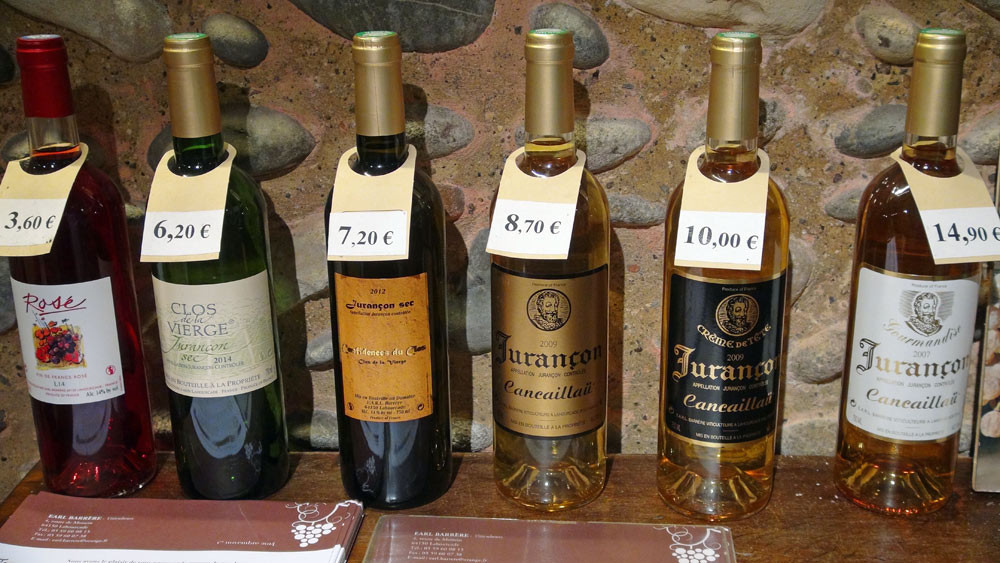 Les vins disponibles