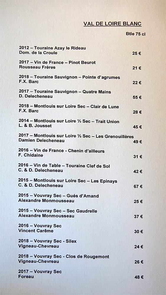 Vins blancs de la Vallée de la Loire