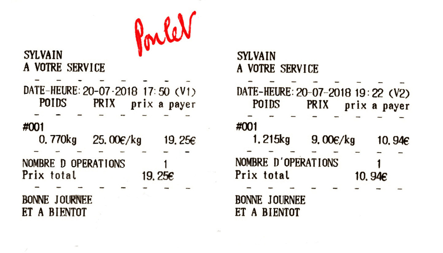 Les tickets de caisse