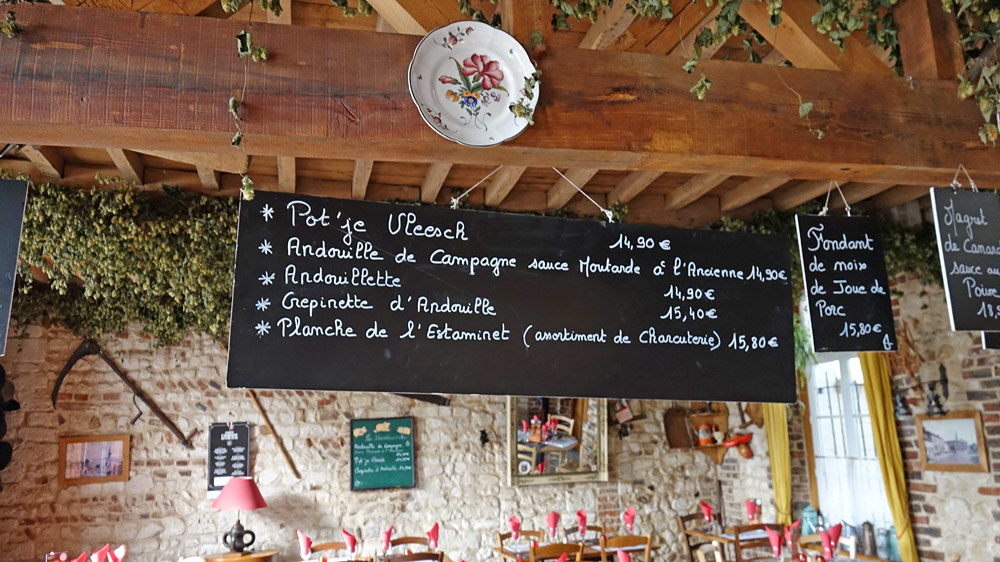 Les plats annoncés à l'ardoise