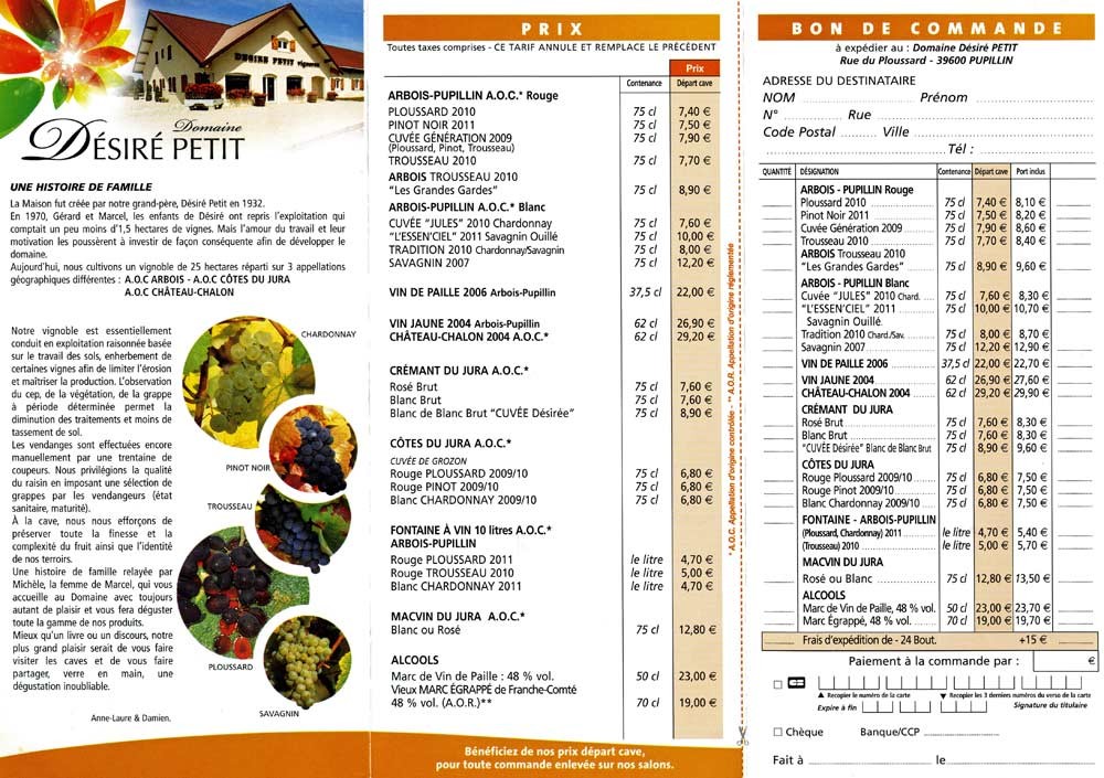 Le tarif 2012