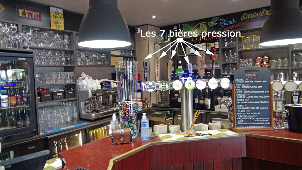 Le comptoir et ses 7 tireuses !