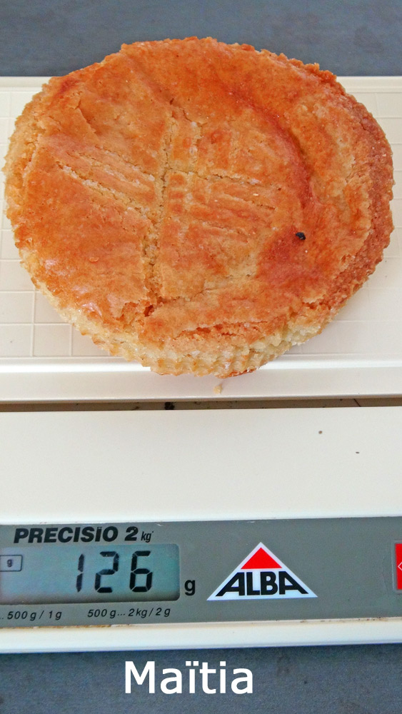 Poids du gâteau basque de Maïtia
