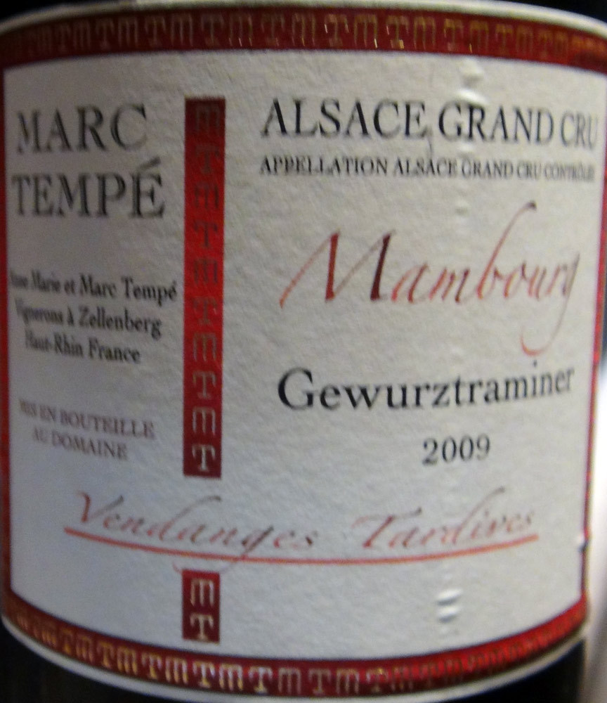 Alsace 2009 Gewurztraminer "Mambourg" Vendanges tardives d'Anne-Marie & Marc Tempé