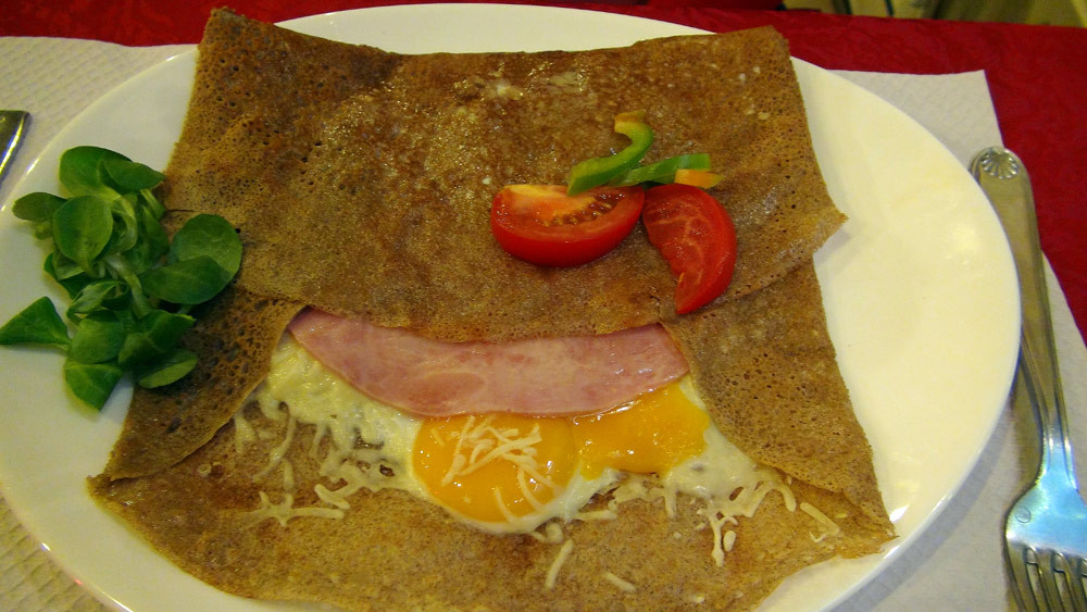 Galette : Oeuf, jambon, fromage